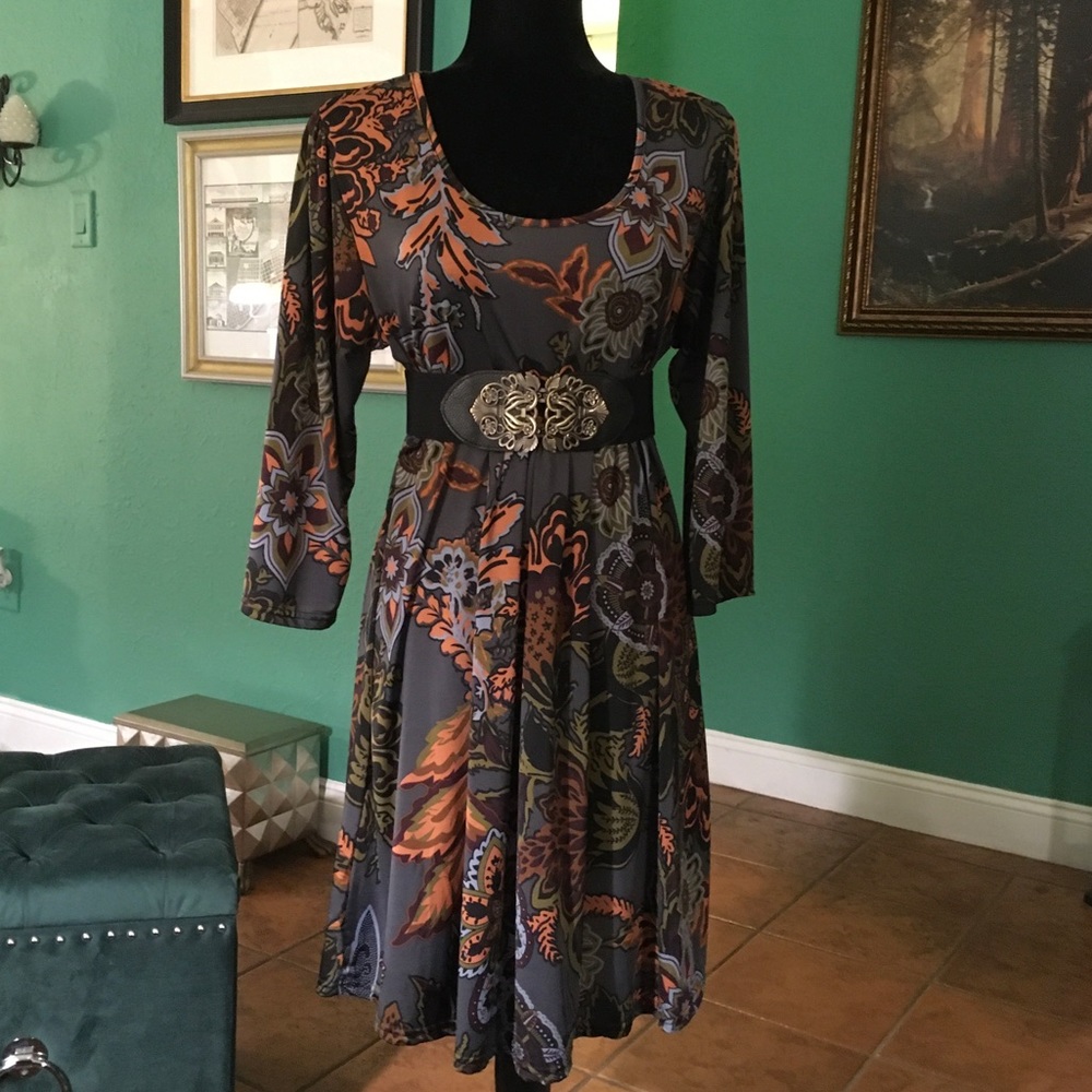 Ladies empire waist dress.